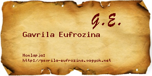 Gavrila Eufrozina névjegykártya